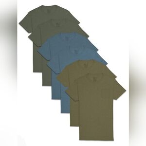 Fruit of the Loom 6 Pack Pockless Tees Size Medium
